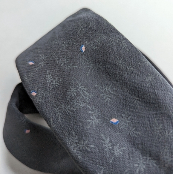 Vintage Pierre Balmain Silk Modern Width Tie Grey Sage Pink Blue - 57" - Picture 3 of 5